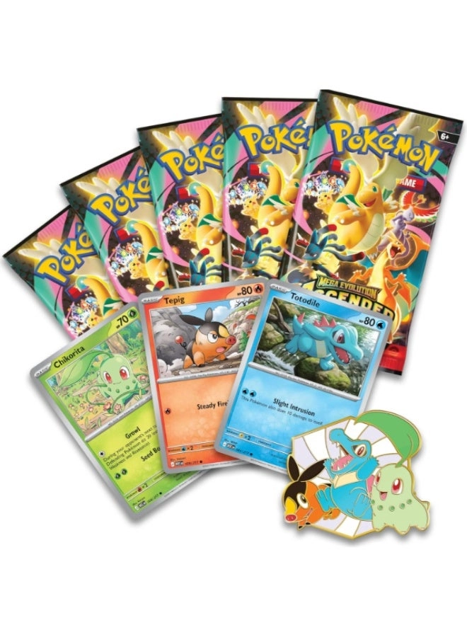 ME 2.5 Ascended Heroes Deluxe Pin Collection - 3 foil promo cards 1 deluxe pin 5 booster packs