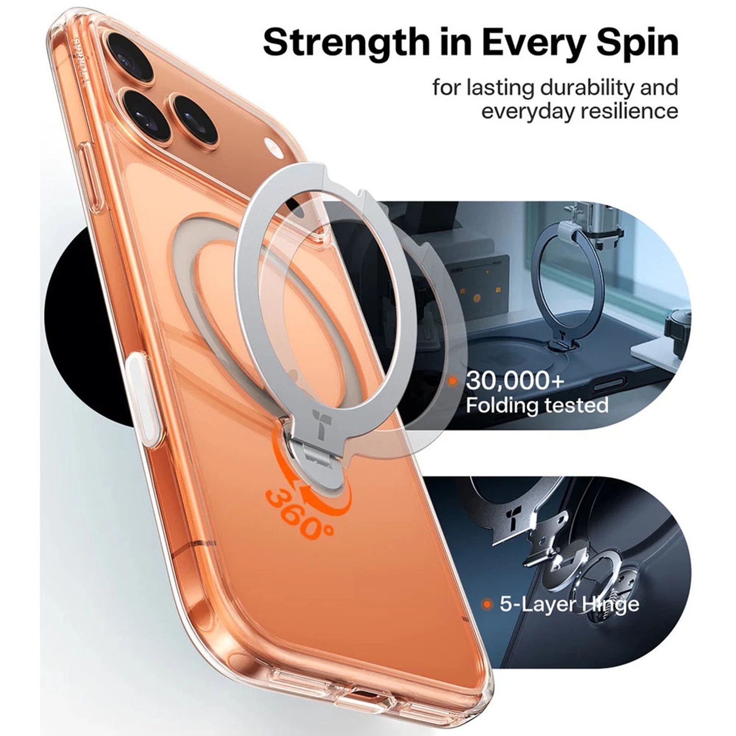 Ostand Spin Silicone Case with MagSafe for iPhone 17 Pro Max