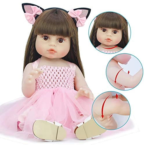 Reborn Baby Doll - 22 Inch Vinyl Brown Eyes