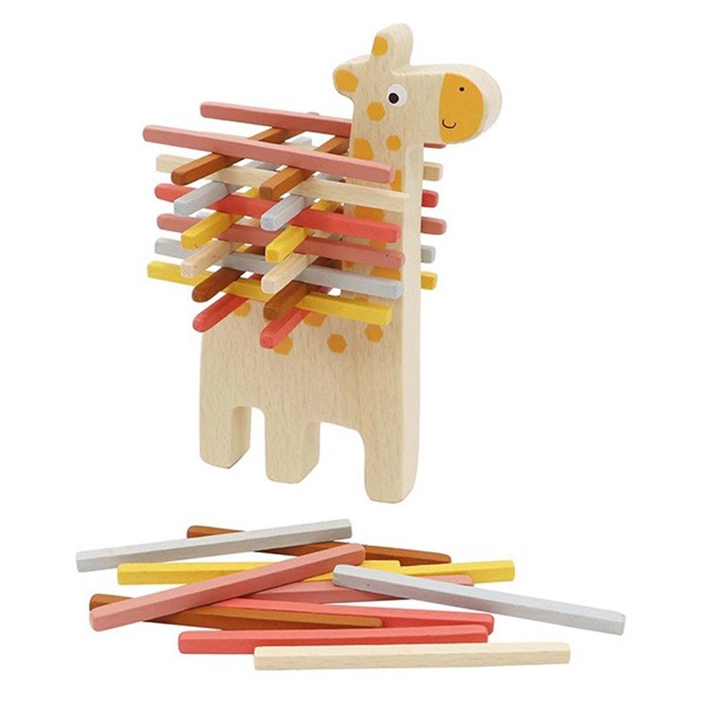 Wooden Balancing Game - Suitable for 3 years and above 36 bars and a wooden animal.