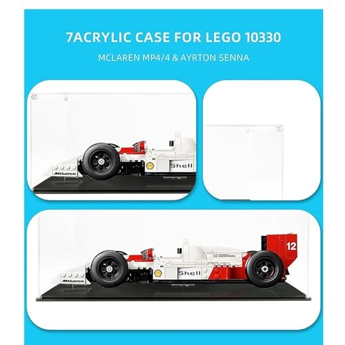 Acrylic Display Case - 38x20x20 cm for Lego Icons McLaren MP4/4 & Ayrton Senna Vehicle Set 10330