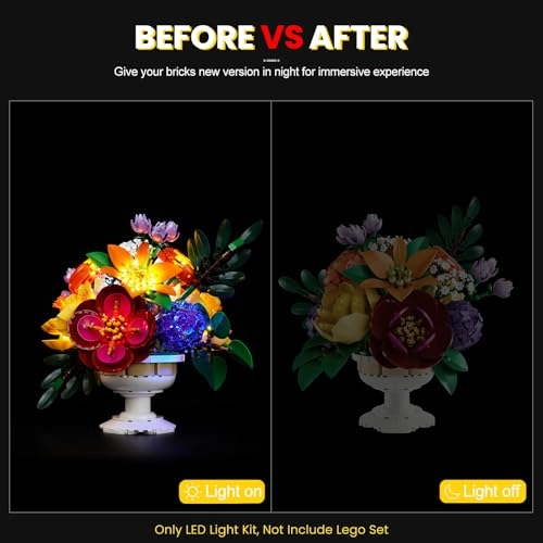 Light Kit Compatible with Lego Botanicals Flower Arrangement 10345 - LED USB