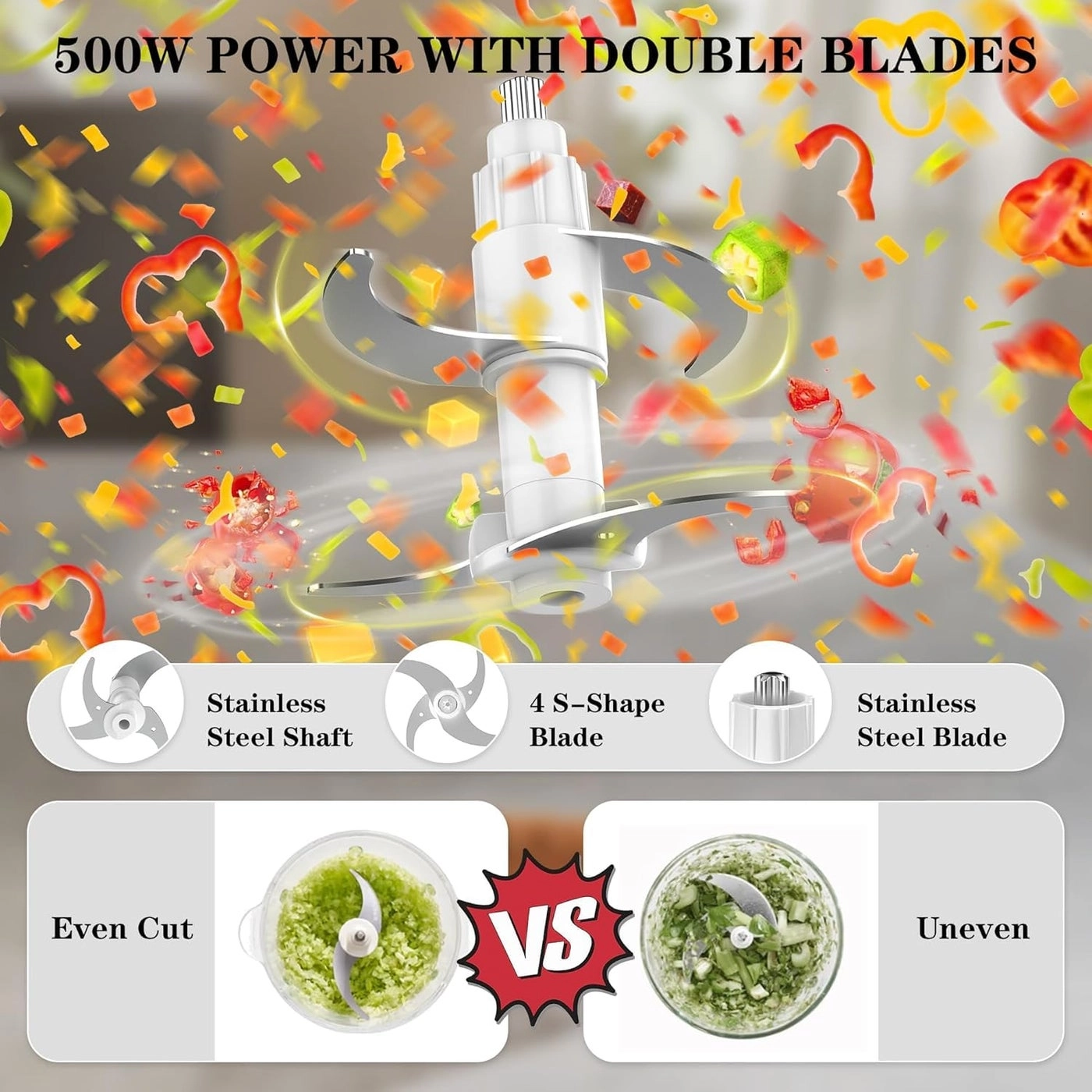 Meat Grinder - 500W 2 Speed 4 Sharp Blades