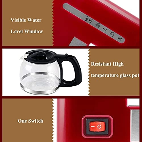 Filter Coffee Machine - 600ML Detachable Filter Anti-Drip
