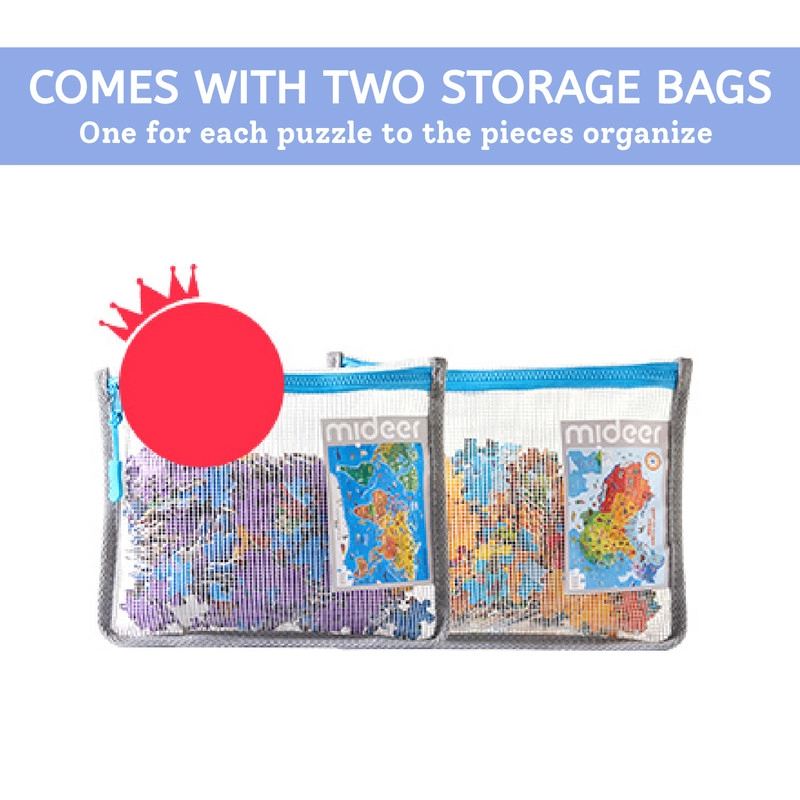 World Map 2-in-1 Puzzle (30654455-MD1519) - 698 pcs