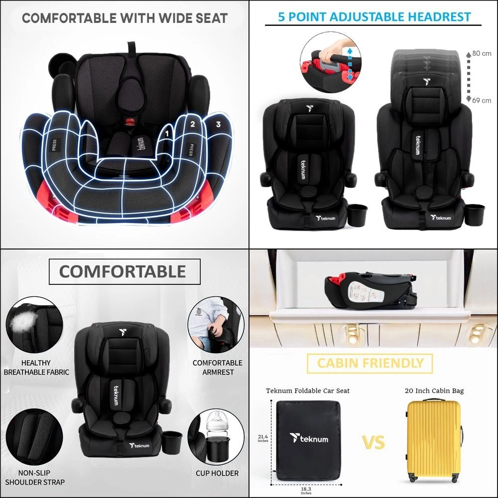 Pack And Go Foldable Car Seat - Group 1/2/3 (9-36Kg)