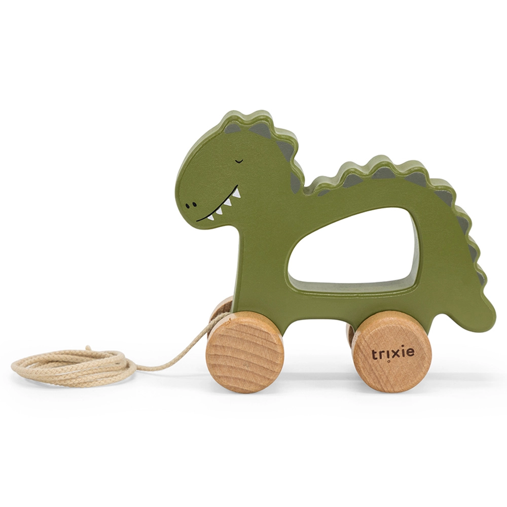 Wooden Pull Along Toy - Mr. Dino - Suitable for 18 months & above