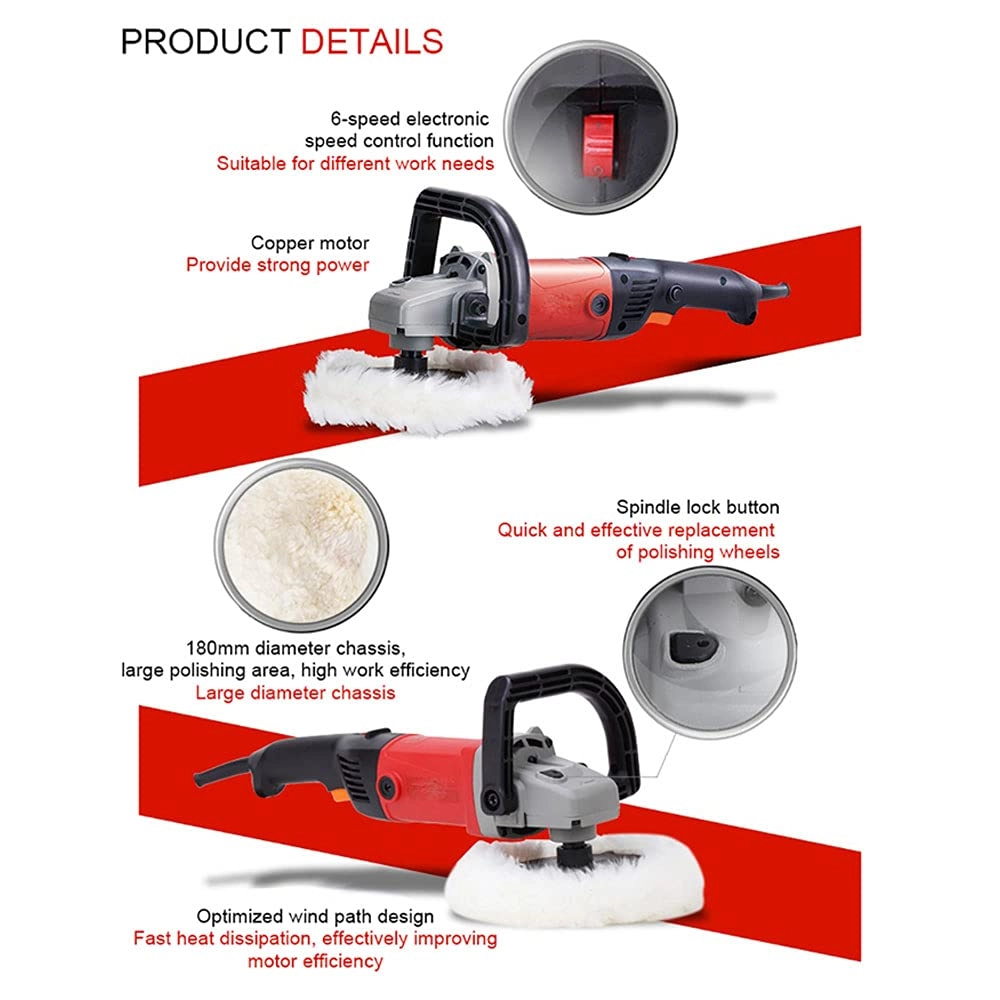 Electric Car Polisher - 1200W 180mm
