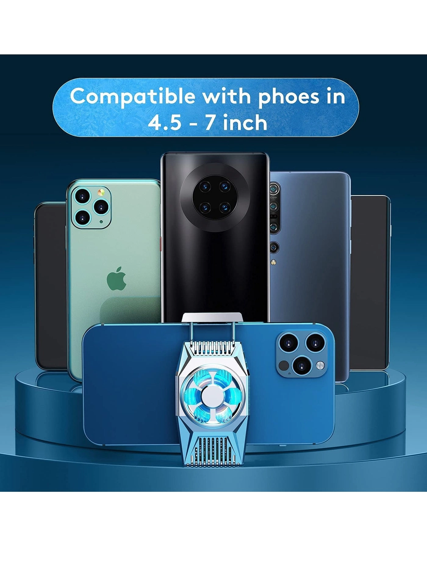 Phone Cooling Fan - Portable Mini Heatsink Silver