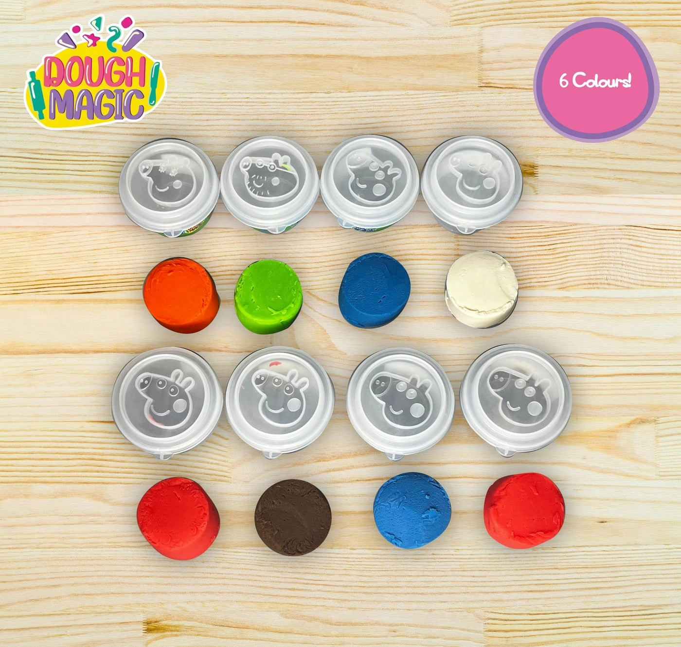 Mould N' Shape with Peppa Dough Playset - 3+ years 8xDough Tubs 10XPeppa Cutters,10XNumber & 6xShape Cutters