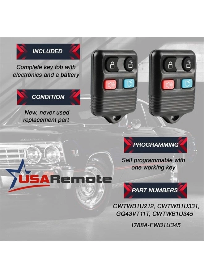 Keyless Entry Remote - 4-btn Set of 2