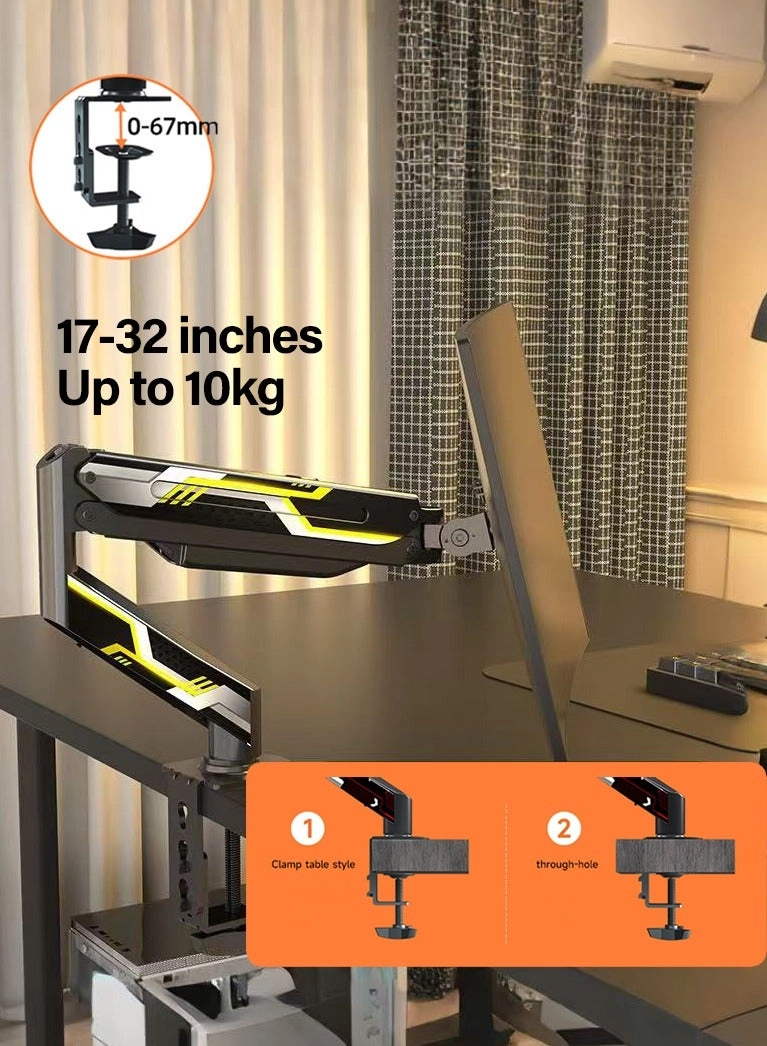 Gas Spring Monitor Arm - 32 in VESA 75x75/100x100mm