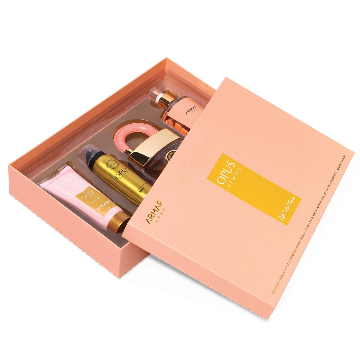 ARMAF Opus Femme + Body Lotion + Perfume Body Spray + Fragrance Body Spray - Gift Sets 4 Piece