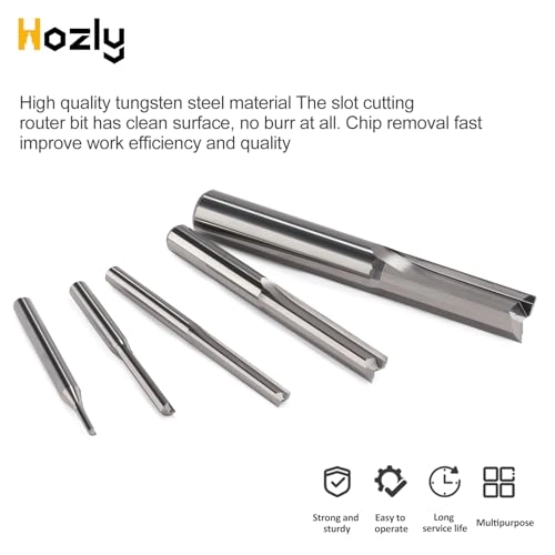 Straight Router Bits Set - 1.0mm 1.5mm 2.0mm 2.5mm 3.175mm 1/8 Inch