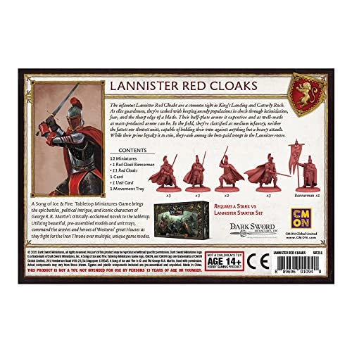 A Song of Ice and Fire Tabletop Miniatures Game: Lannister Red Cloaks Unit Box