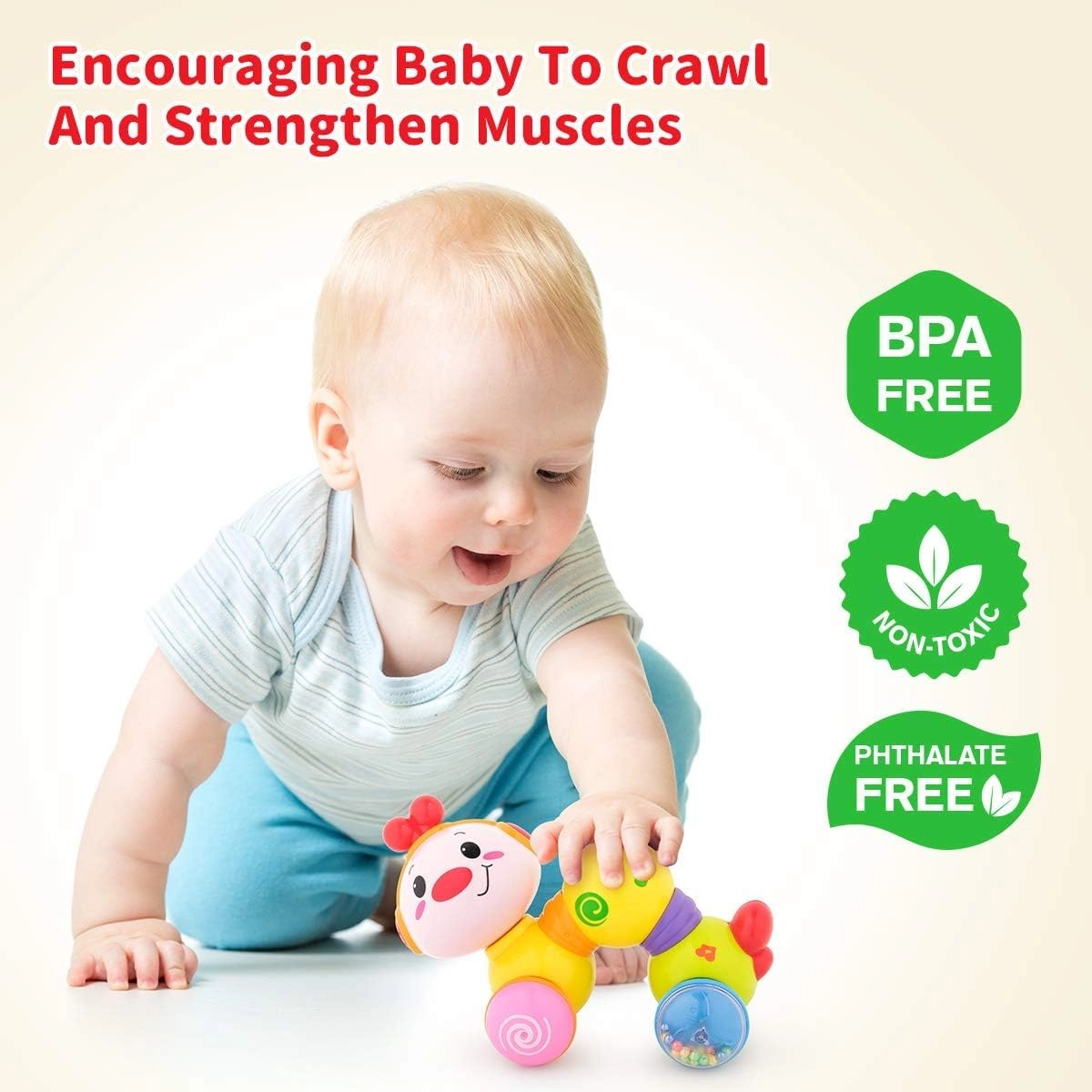 Caterpillar Press & Go Toy - 6 To 12 Months