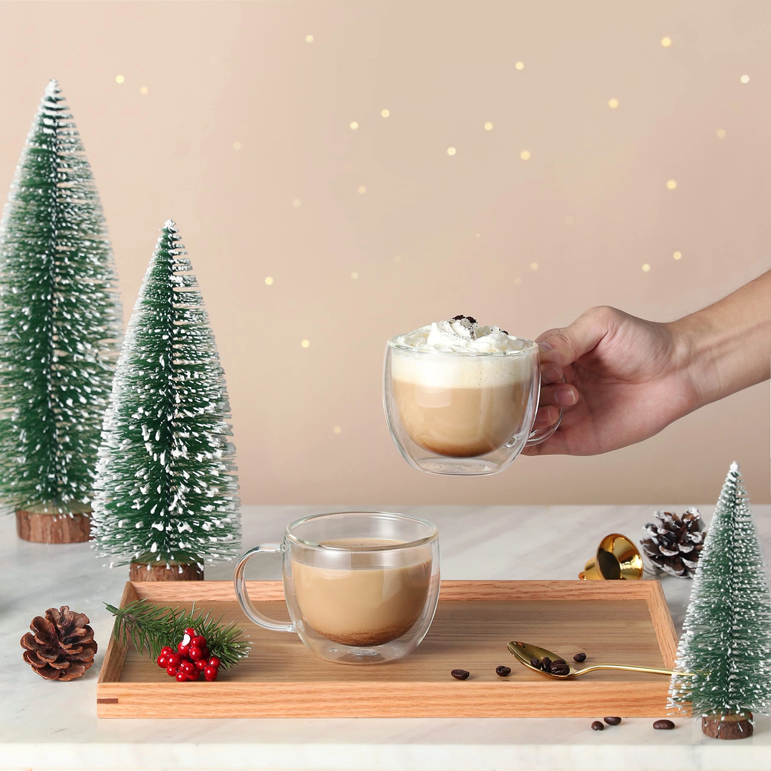 Glass Mug - 2 pcs - clear - 240 ml