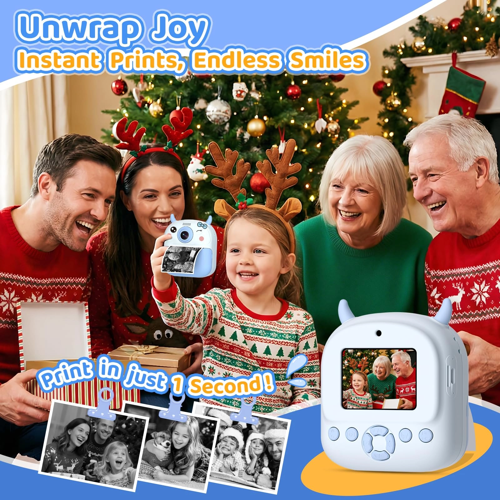 Kids Camera Instant Print - 1080P 2.4" Screen