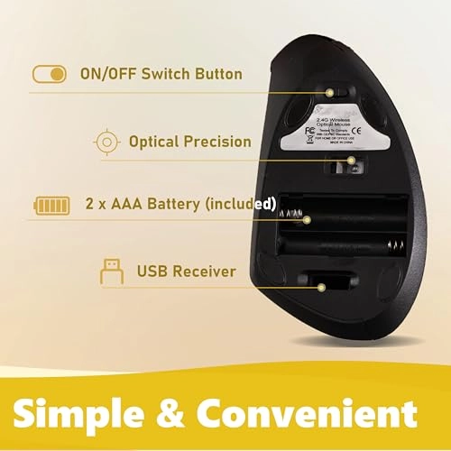 Left Handed Vertical Mouse - Wi-Fi