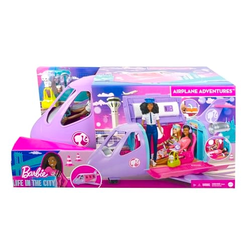 Barbie Life in the City Airplane Adventures - Pilot Doll Toy Puppy 15 Accessories Ages 3+
