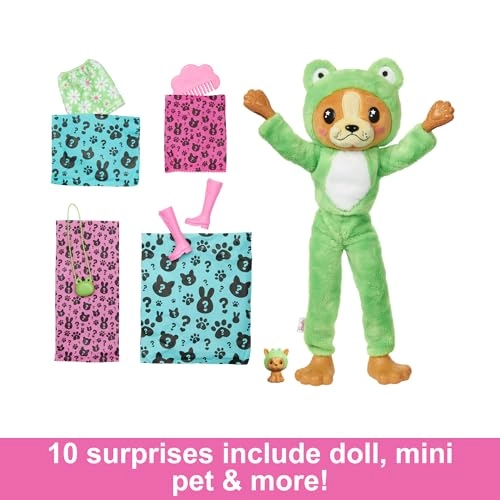 Barbie Cutie Reveal - 10 Surprises Puppy as Frog Ages 36+