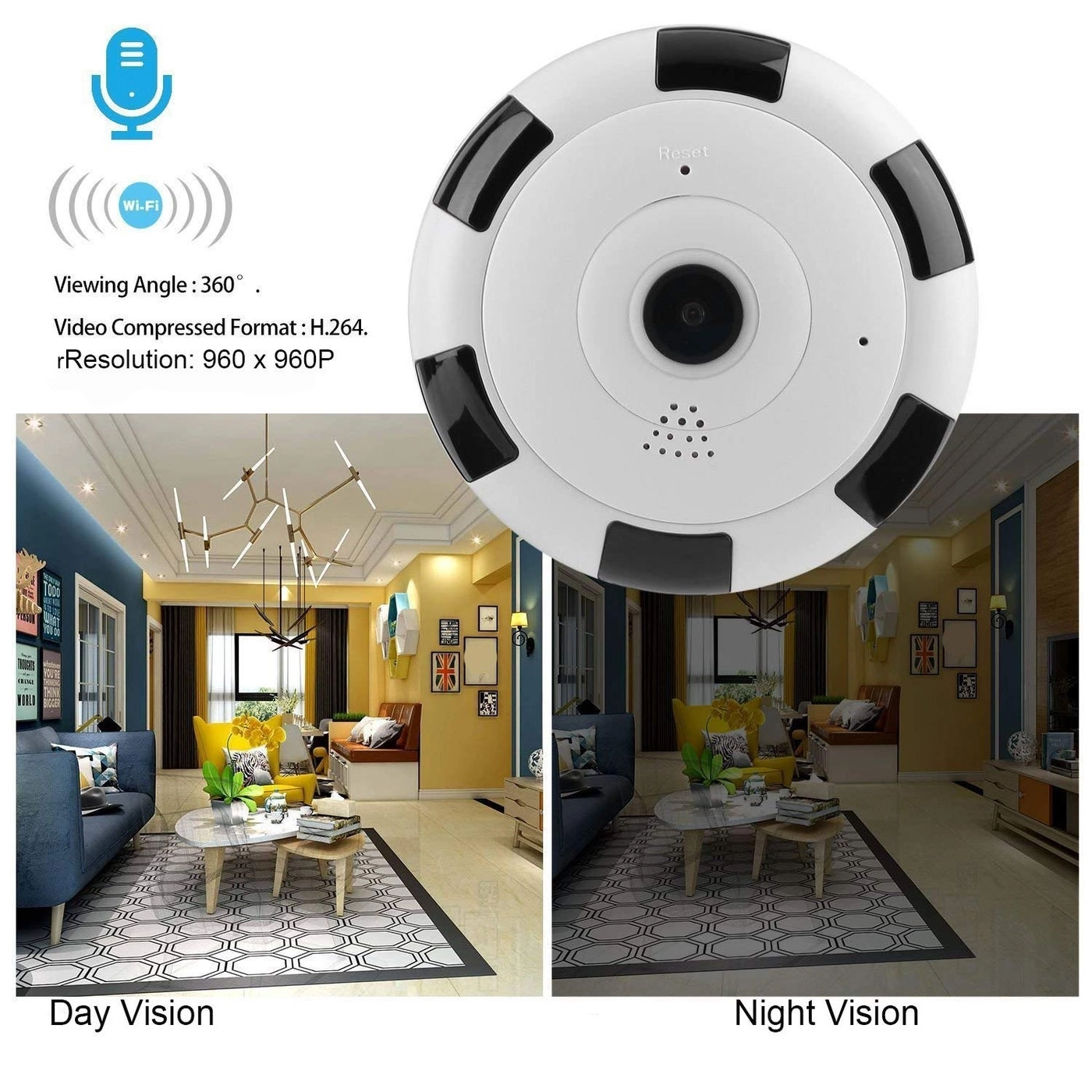 WiFi Smart Panoramic Camera 1088 X 1080