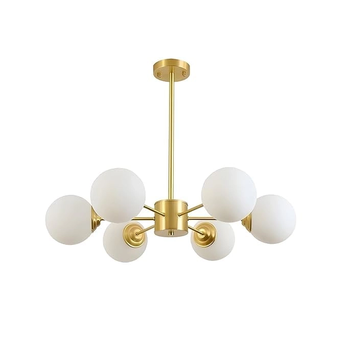 GOLD 41/6 - 6 Light Golden and Frosted Glass