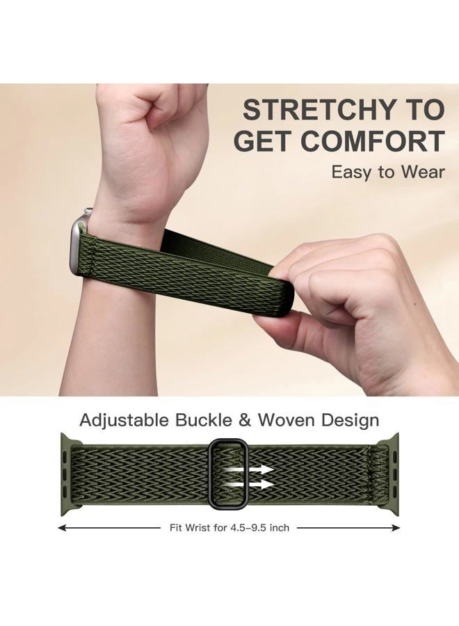 Stretchy Braided Bands - Adjustable Nylon Compatible with Apple Watch Pack