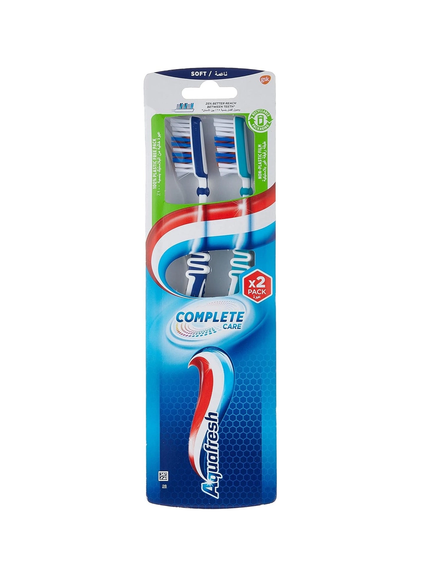 Aquafresh Complete Care Soft Toothbrush 2-Piece Pack