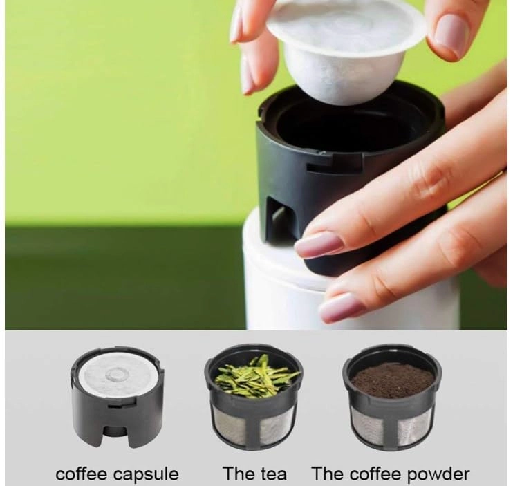 Portable Coffee Machine - Fully Automatic Capsule and Coffee Ground Universal Wakectshitw3edf2n