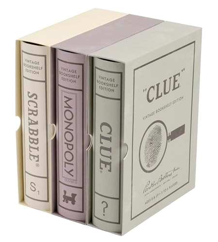 Scrabble: Vintage Bookshelf Edition + Monopoly: Vintage Bookshelf Edition + Clue: Vintage Bookshelf Edition