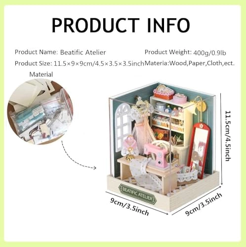 Miniature Wooden Dollhouse Furniture Kit - Creative Room 1:24