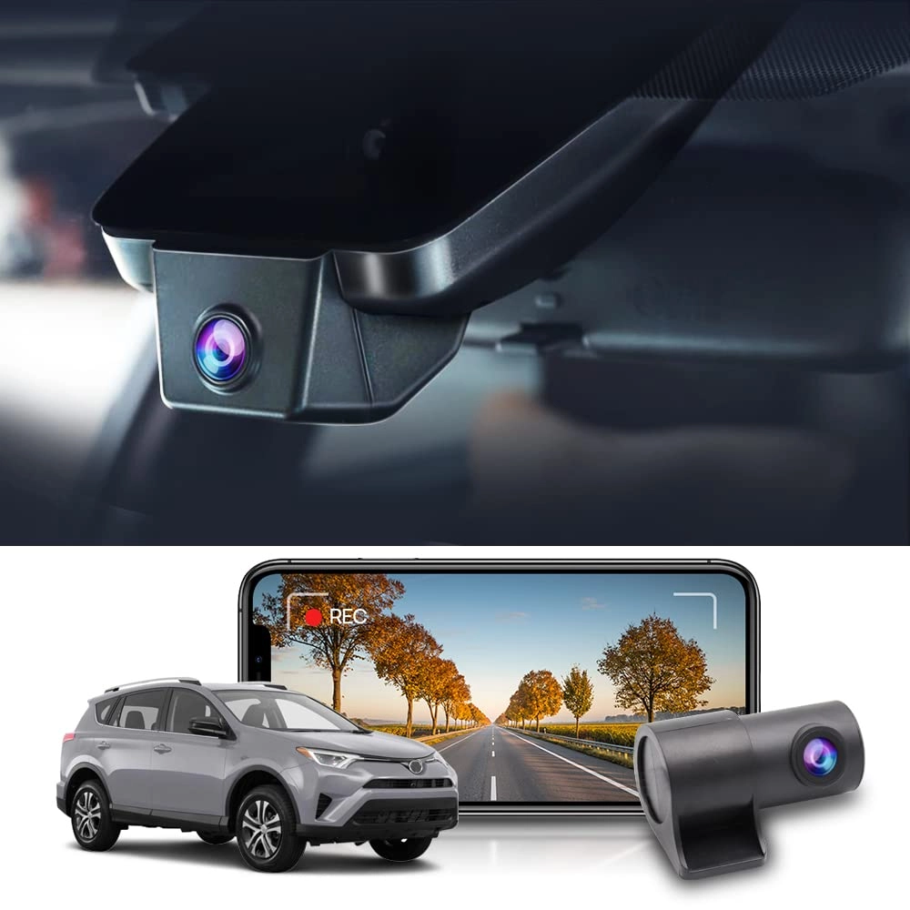 FITCAMX Front 2K and Rear 1080P 2560 X 1440 pixels for Toyota RAV4 2017 2018