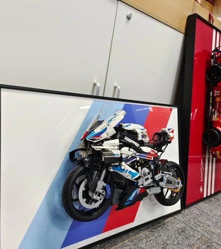 Display Wallboard for LEGO 42130 Technic BMW M 1000 RR Motorcycle Model Kit - 65X40cm