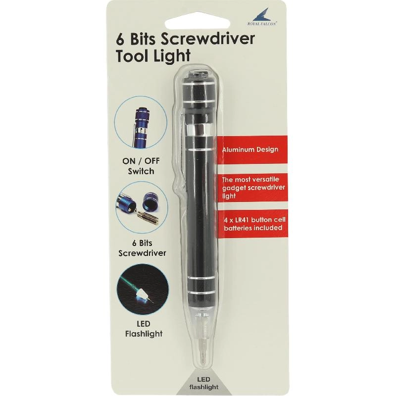Royal Falcon Tool 6 Bits Screwdriver Pocket Light - LED 10 Lumens
