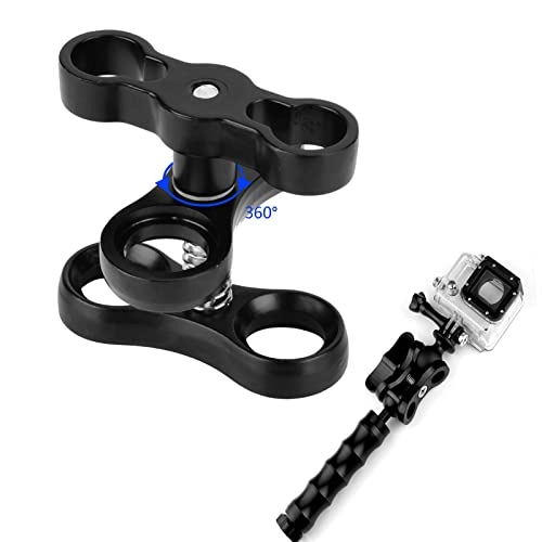 Ball Clamp Diving Light Mount - 2.44 * 2.48in Black 360° rotation