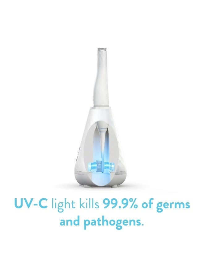 UV Sanitizing Sonic Toothbrush and Cleaning Station - Dual Speed White