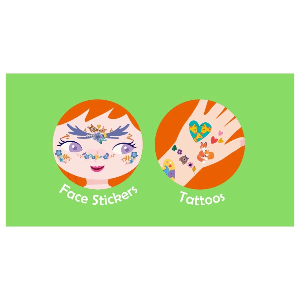 Face Stickers And Tattoos - Multi Colour 3+