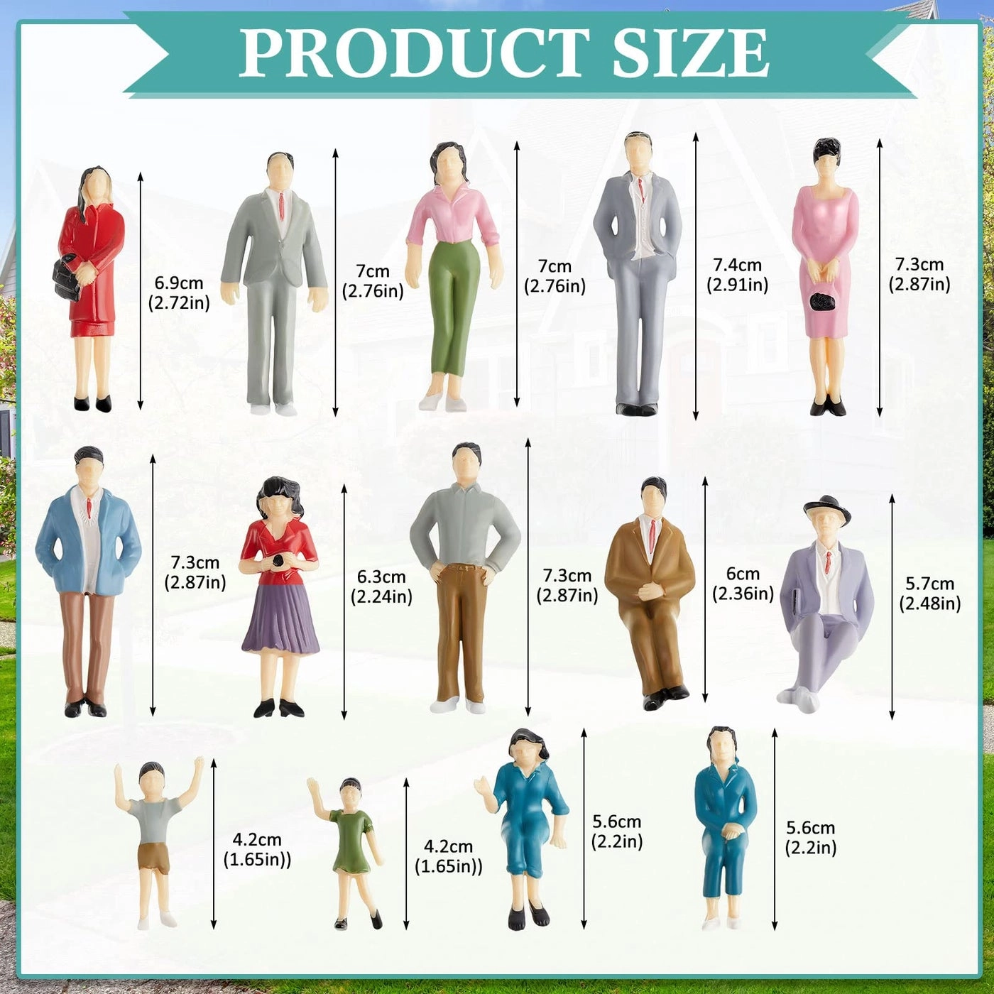 People Figurines - 14 different characters 28 pieces