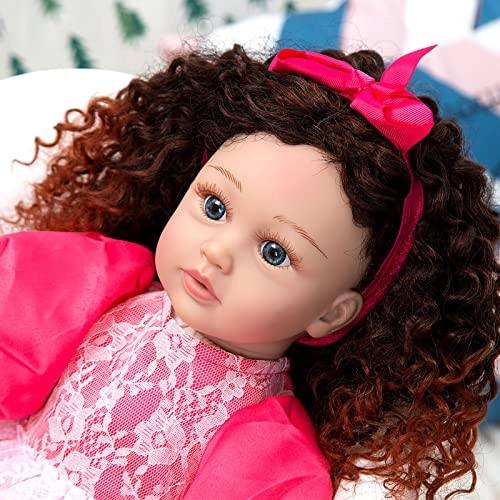 Reborn Baby Doll - 24 Inch Vinyl Cotton Body Pink Yarn Skirt Ages 3+