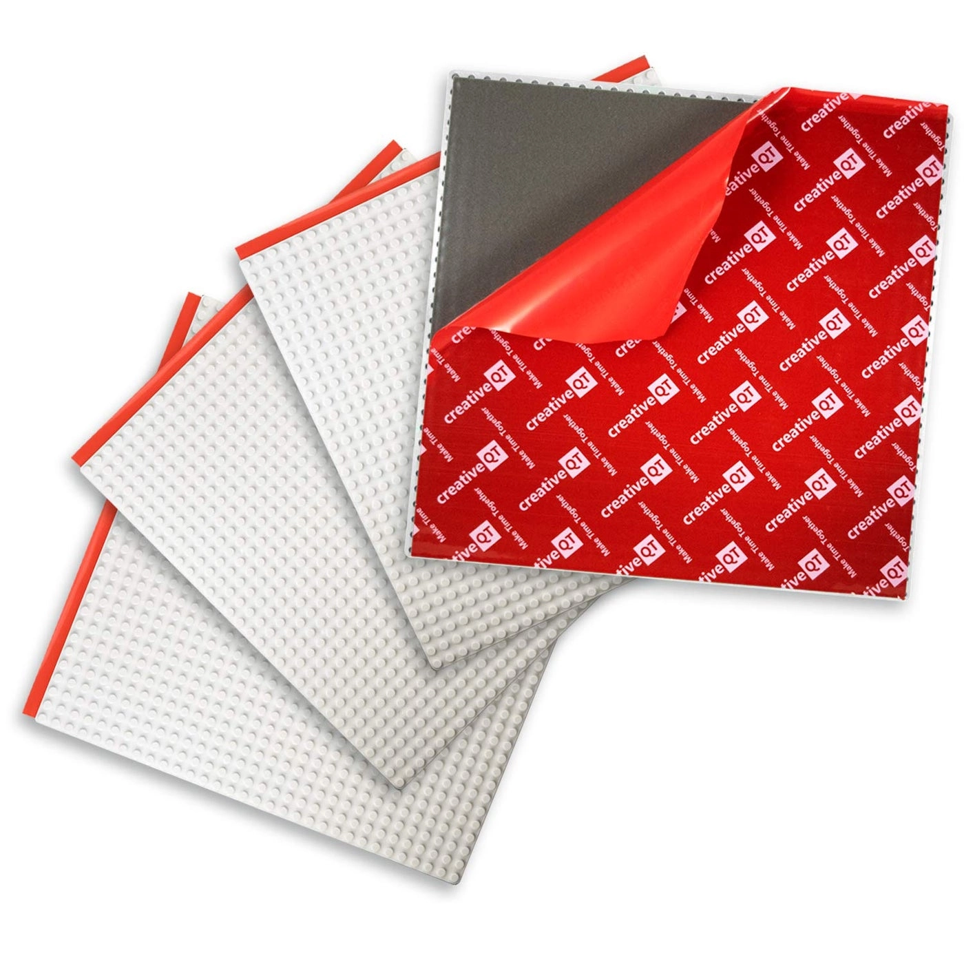 Creative QT Peel-&-Stick Brick Baseplate - 10 x 10 in 4-Pack for LEGO