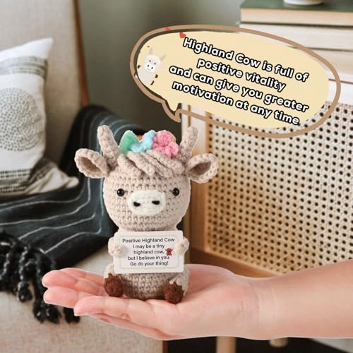 Positive Highland Cow 12 cm Crochet
