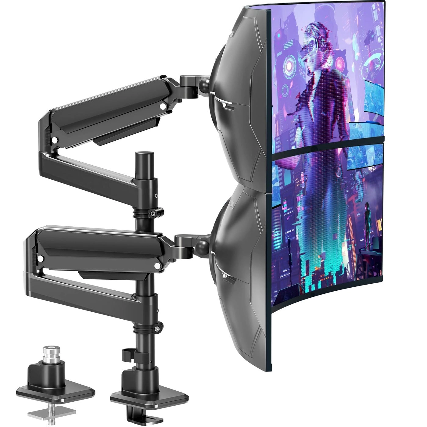 Vertical Dual Monitor Stand - 32 inches 100 x 100mm, 75 x 75mm