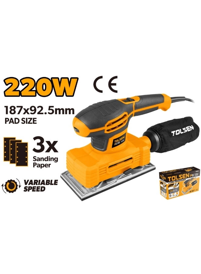 220W ORBITAL SANDER - 1.8 kg Yellow and Black
