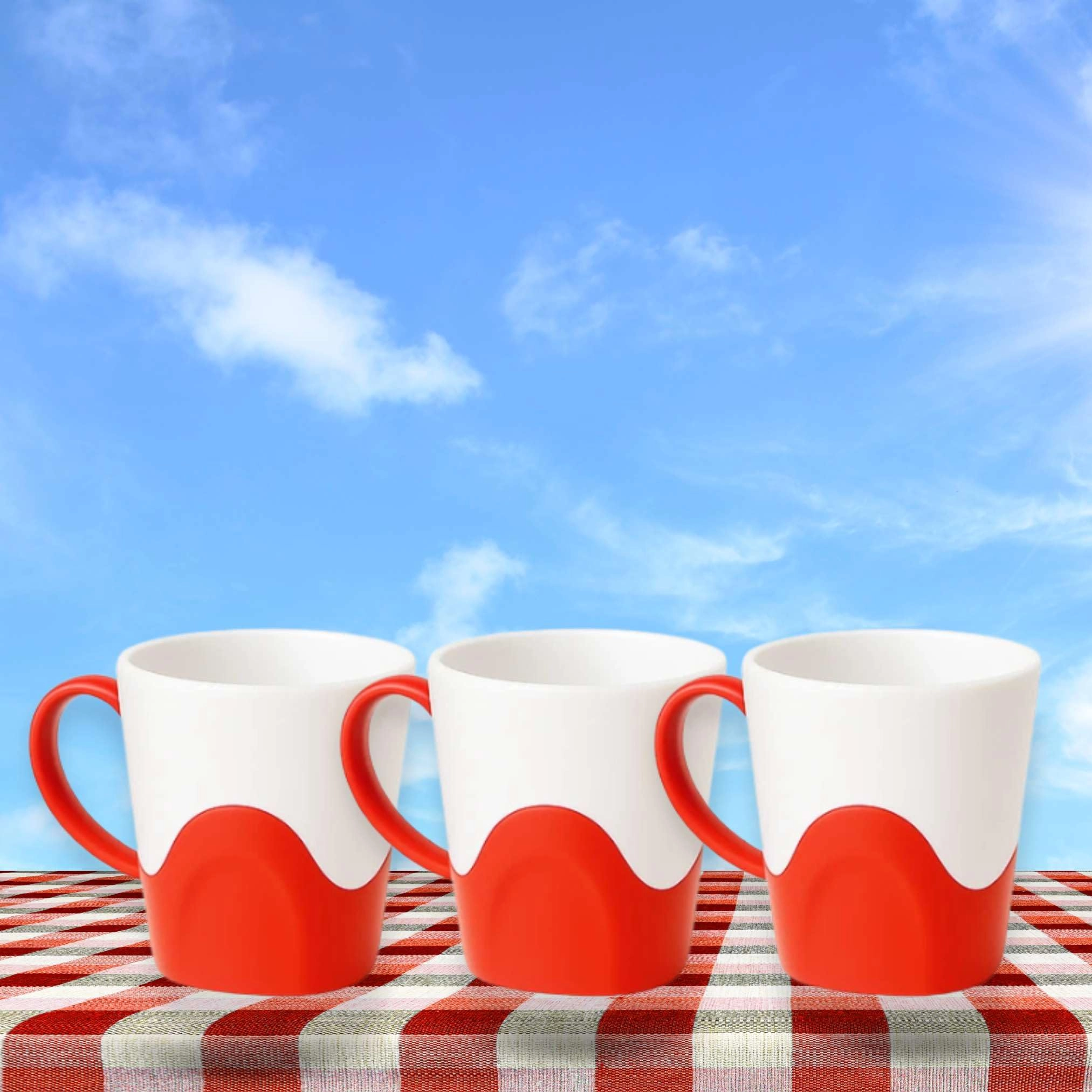 Plastic Mug - 6 pcs - Striped Solid - 280 ml