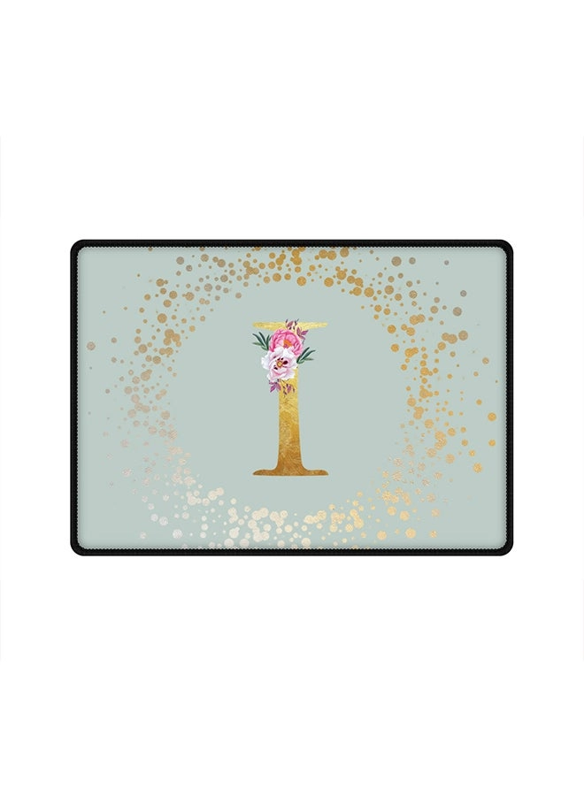 Custom Monogram Initial Letter Floral Pattern Cloth Gaming Mouse Pad - 35x25 cm
