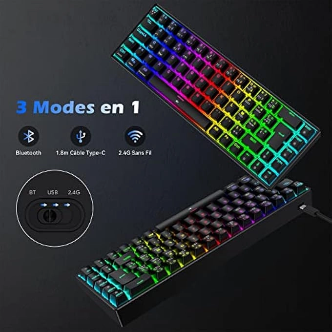 Mechanical Gaming Keyboard - AZERTY Wireless