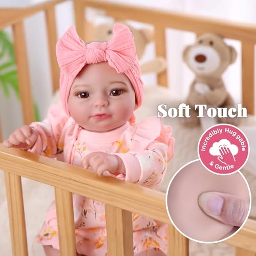 Reborn Baby Doll - 17-Inch Soft Cloth Body Sleeping Ages 3+