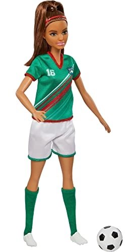 Barbie Soccer Fashion Doll - 11.5 in Brunette Ponytail Ages 3+