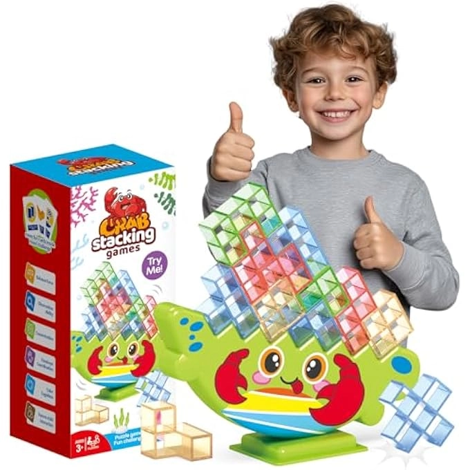 rayihni Tower Stack Balance Blocks - Crab-shaped Stacking Game
